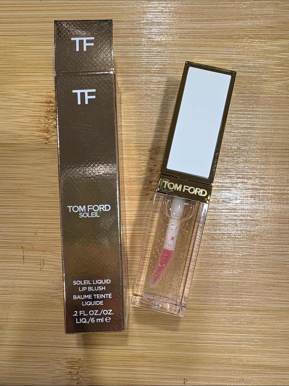 Tom Ford Soleil Liquid Lip Blush - with gold flakes! So gorgeous